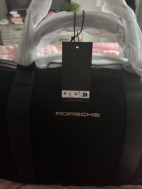 Porsche Design Black Duffel Bag with Gold Logo